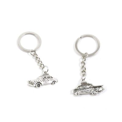 20 PCS Antique Silver Keyrings Keychains Key Ring Chains Tags Clasps A7DW5 Love Taxi