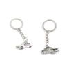 20 PCS Antique Silver Keyrings Keychains Key Ring Chains Tags Clasps A7DW5 Love Taxi view 1