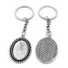 5 PCS Antique Silver Keyrings Keychains Key Ring Chains Tags Clasps AA461 Oval Cabochon Base Blank view 1