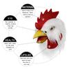 MOLEZU Rooster Mask Chicken Head Mask for Adult, Animal Cock Latex Props for Halloween Cosplay Costume Party Masquerade, White view 4
