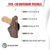 1791 GUNLEATHER Leather Gun Holster - 3 Way OWB Right Handed Thumb Break Holster - Fits Glock 17, 19, Ruger SR9 SR22, Sig P225, Springfield XDS, SW Shield MP9 MP40, Walther CCP, P22, Taurus G2 - Brown view 3