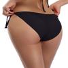 SHEKINI Women's Tie Side Bikini Bottom Ruched Back Brazilian Cheeky Swim Brief (Large, Manhattan Black - Bottom) view 4