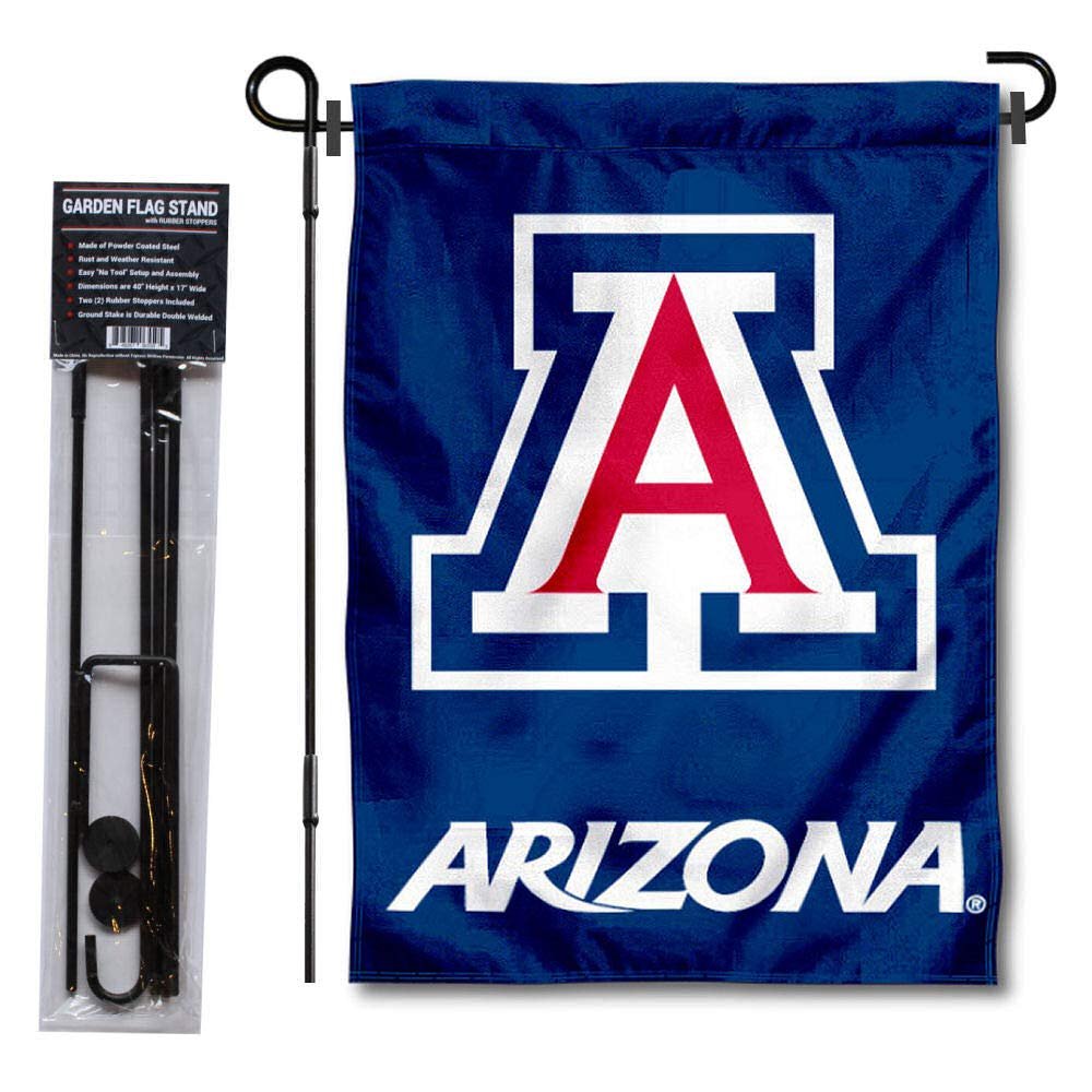 Arizona Wildcats Blue Garden Flag with Stand Holder