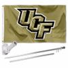 Central Florida Knights Metallic Flag with Pole and Bracket Complete Set view 1