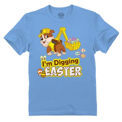 Tstars Paw Patrol Rubble Digging Easter Eggs T-Shirt Toddler Kids Egg Hunt Shirt for Boys & Girls 2T California Blue