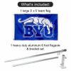 Brigham Young Cougars Vintage Flag with Pole and Bracket Complete Set view 2