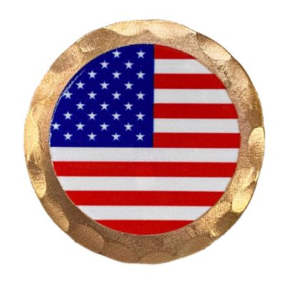 USA American Flag Forged Copper Golf Ball Marker by Sunfish