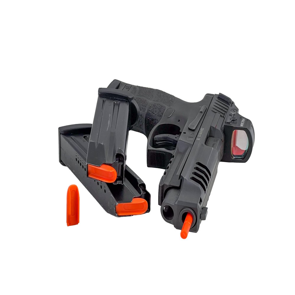 BarrelBlok 9mm Dry Fire Practice Training and Safety Tool - Universal Fit for All Guns - Includes 3 MagBlok Inserts - Firearm Training Reloads & Malfunction Clearing - No Tools Required