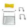 Sturdy Built 8 inch Yellow Poly Vinyl Boat Trailer Keel Roller and Bracket Kit for 3x3 Cross Members view 1