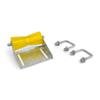 Sturdy Built 8 inch Yellow Poly Vinyl Boat Trailer Keel Roller and Bracket Kit for 3x3 Cross Members view 2