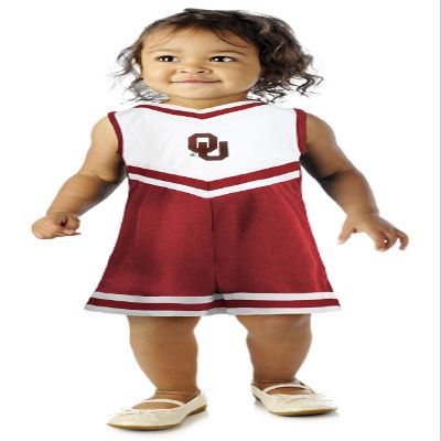 Little King NCAA Toddler/Youth Girls Team Cheer Jumper Dress-Oklahoma-Y6
