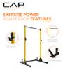 CAP Barbell Power Rack with Pull Up Bar & Attachments - Squat Rack & Strength Training Power Cage for Home Gym - Yellow view 3