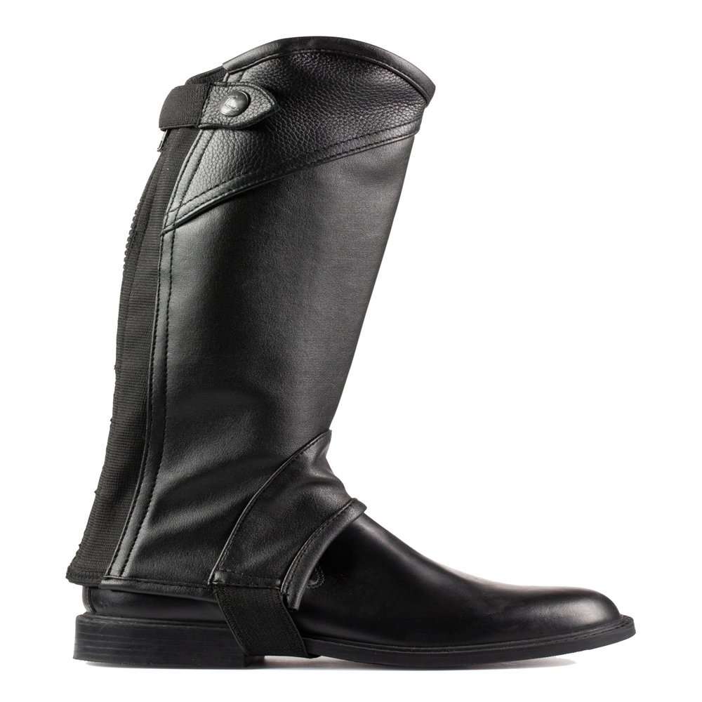 HORZE Unisex Soft Leather Zip-Up Equestrian Kids Half Chaps for Horseback Riding | See Size Chart in Description - Black - XL