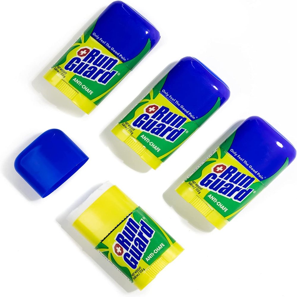 Run Guard Anti-Chafing Stick - Made with 100% Plant-Based Ingredients Plus Beeswax. Works for All Distance Runners from 5K Walks/Runs to 100 Mile Ultra Marathons (0.6oz - Pack of 4)