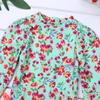 inlzdz Baby Toddler Girls Long Sleeve Floral Printed Rash Guard Shirt One-Piece Swimsuit Sun Protection Swimwear Light Green 18-24 Months view 4