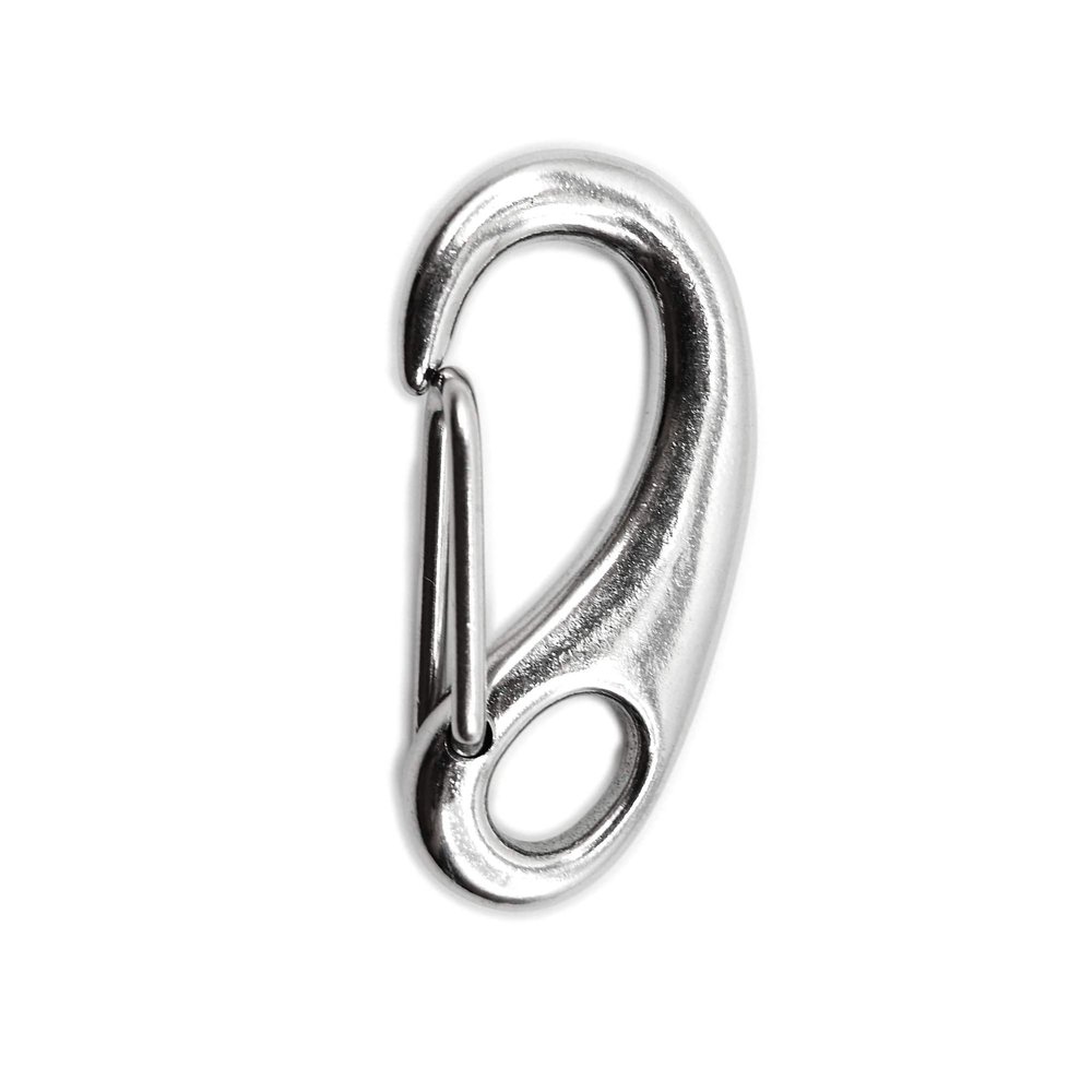 MARINE CITY Egg Shaped Spring Snap Hook  316 Stainless Steel, Premium Quality, Rustproof, Lightweight, 2-1/2" for Keys, Water Bottles, RVs, Boats, Camping, Hiking (Pack of 1)
