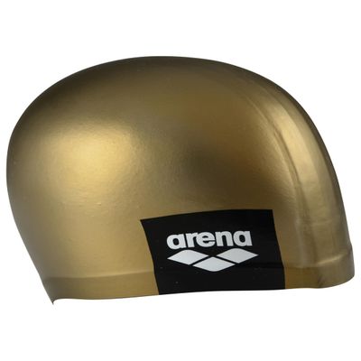Arena Unisex Adult Logo Molded Silicone Training Swim Cap for Intensive Swimming Reduced Drag Durable Wrinkle Free Fit, Gold
