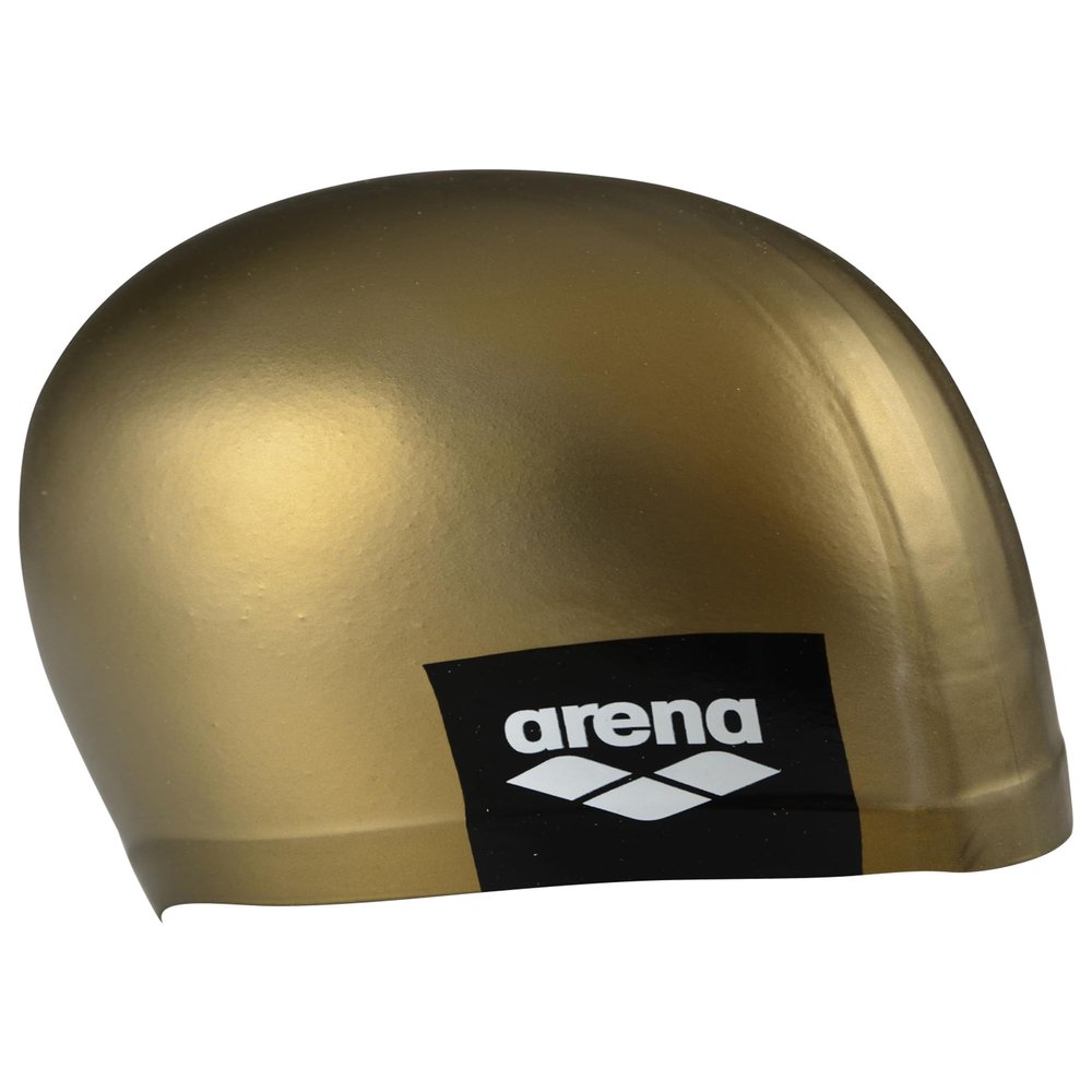 Arena Unisex Adult Logo Molded Silicone Training Swim Cap for Intensive Swimming Reduced Drag Durable Wrinkle Free Fit, Gold
