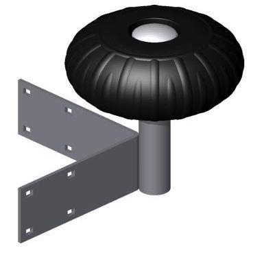 12" Dock Wheel - Corner End - Black