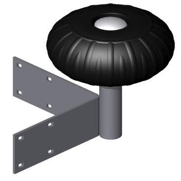 12" Dock Wheel - Corner End - Black