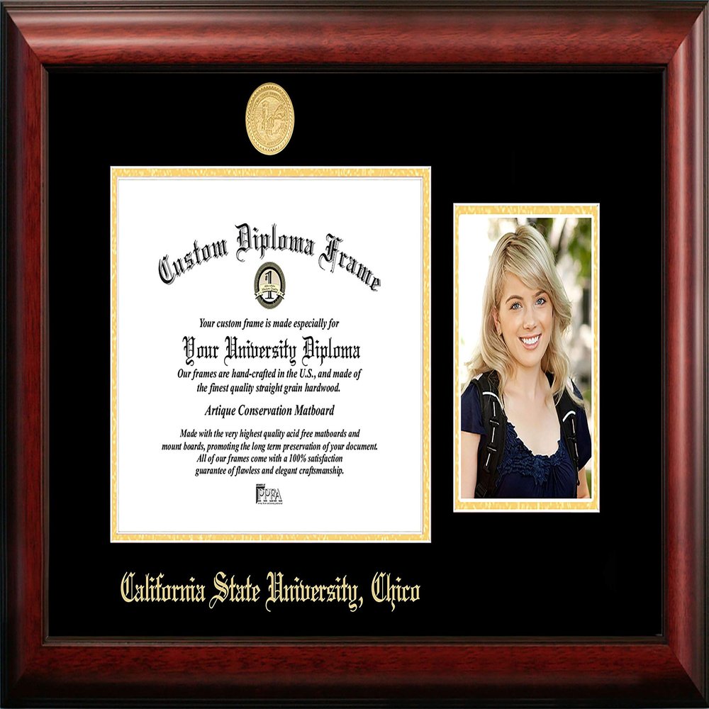 Campus Images NCAA Cal State Chico 11 x 8.5 Inches Gold Embossed Diploma Frame with 5 x 7 Inches Portrait Brown One Size