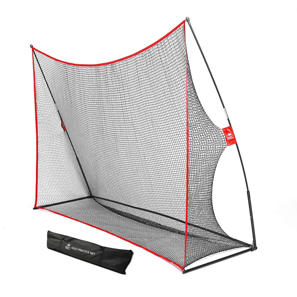 Practice Golf Hitting Net by Day 1 Sports - Large 10 x 7 - Portable Carry Bag - Indoor or Outdoor Use - Quick and Easy Assembly - Durable Golf Practice and Training Equipment, Personal Driving Range