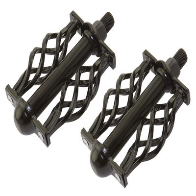 Bike Twisted Pedals W/Cage 1/2" Black.lowrider Beach Cruiser Bicycle Pedal
