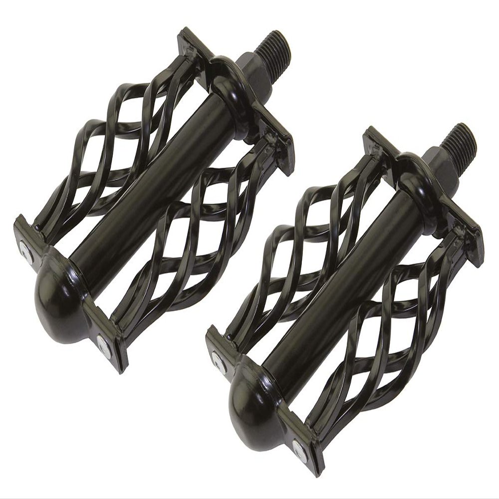 Bike Twisted Pedals W/Cage 1/2" Black.lowrider Beach Cruiser Bicycle Pedal
