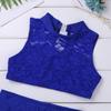 Agoky Little Big Girls Ballet Gym 2PCS Sequins Mermaid Tank Top Shorts Set Tankini Swimwear or Gymnastics Leotard Blue Floral Lace 14 view 4
