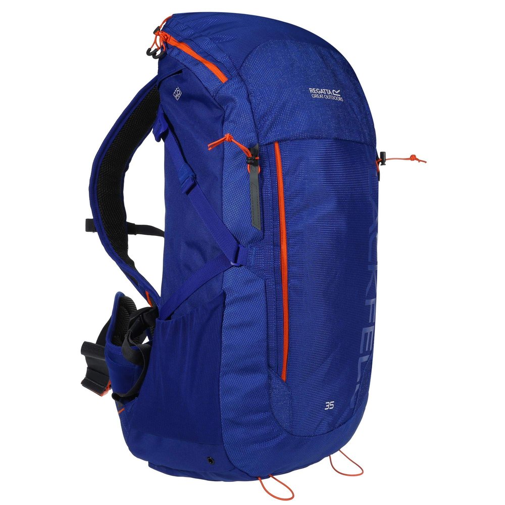 Regatta Blackfell III Reflective Hardwearing Travel Hiking, Surf Spray/Blaze Orange, 35 Litre