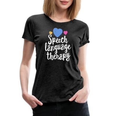 Spreadshirt SLP Gifts Love Speech Language Therapy Womens Premium T-Shirt, 2XL, Charcoal Grey