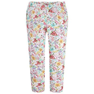 Mayoral Chic Little Girls 2-9 Aqua-Blue Floral Print Woven Pants, Aqua,7