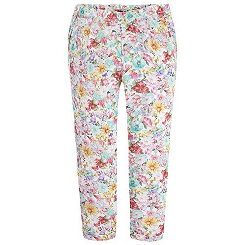 Mayoral Chic Little Girls 2-9 Aqua-Blue Floral Print Woven Pants, Aqua,7
