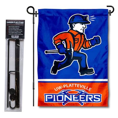 Wisconsin Platteville Pioneers Garden Flag with Stand Holder