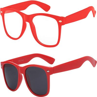 2 Pack Kids Sunglasses Red Clear Lens Polarized Smoke Lens
