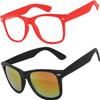 2 Pack Kids Glasses Clear Lens Red Matte Mirror Lens Black view 1