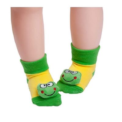 Cartoon Baby Socks Anti-Slip Newborn Animal Sock 0-12Month (Green)