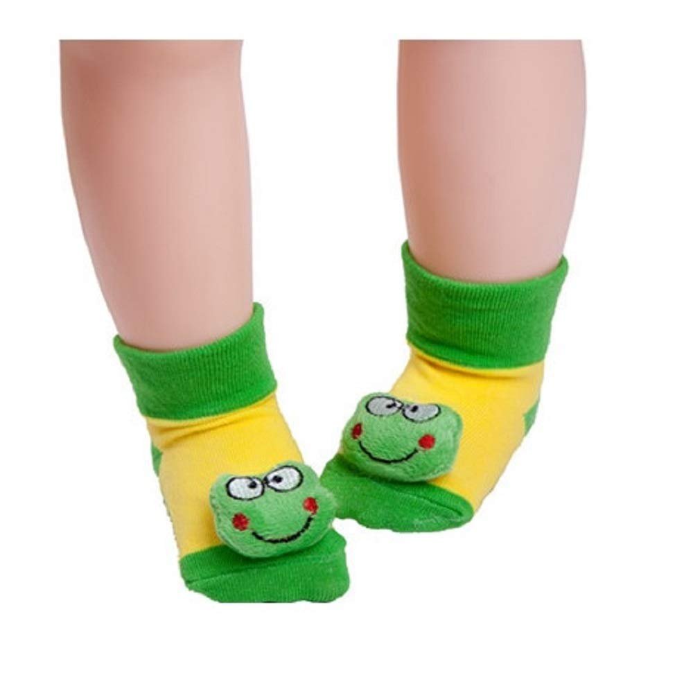 Cartoon Baby Socks Anti-Slip Newborn Animal Sock 0-12Month (Green)