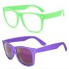 2 Pack Kids Sunglasses Clear Lens Green Matte Mirror Lens Purple view 1