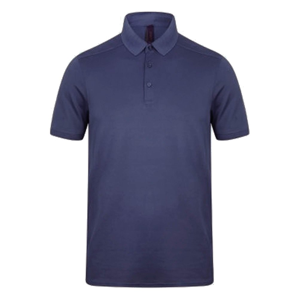 Henbury Mens Stretch Microfine Pique Polo Shirt (XXL) (Navy)