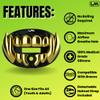Loudmouth Football Mouth Guard - 3D Chrome Beast Football Mouthpiece, Fits Adult & Youth Ages 5+, Accessories Mouth Guard (3D Beast - Chrome Black/Gold) view 3