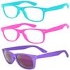 3 Pairs Kids Sunglasses Clear Lens Turquoise Pink Matte Mirror Lens Purple view 1