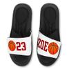 Violet Victoria & Fan Star Custom Personalized BASKETBALL Slide Sandals - Add your Name or Team! - MEDIUM view 1
