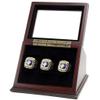 3-Slot Wooden Display Case Shadow Box with Slanted Glass Window for Sports Championship Rings - Rings Not Included view 1