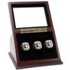 3-Slot Wooden Display Case Shadow Box with Slanted Glass Window for Sports Championship Rings - Rings Not Included view 2