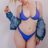 Womens Bikini V-Bar Under Wired Two-Piece V Shape Wire V439 Blue L view 2