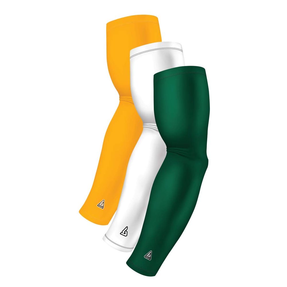 Compression Arm Sleeves Youth | Kids Athletic Sports Sleeves for Baseball Football Basketball Golf Tennis Volleyball Softball | Cooling UV Sun Protection | 3 Shooting Sleeves