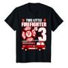 3 Year Old Firefighter Birthday Party Fire Truck 3rd Gift T-Shirt view 1