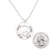 AJ's Collection Personalized Stationary Sterling Silver Washer Name Necklace With Heart. Customize a washer charm. Choice of Sterling Silver Chain. Shiny, elegant, classy. Gift for Her view 2