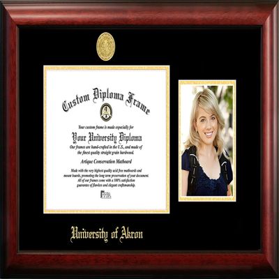 Campus Images NCAA Akron Zips Unisex University of Akron 11 x 8.5 Inches Gold Embossed Diploma Frame with 5 x 7 Inches Portrait Gold Embossed Diploma Frame with 5 x 7 Inches Portrait Brown One Size